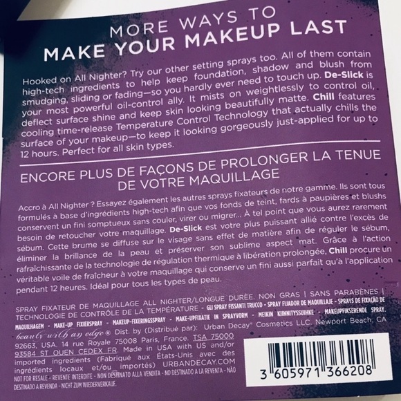 ✨5 for 30✨Urban Decay All Nighter Setting Spray - Picture 3 of 3